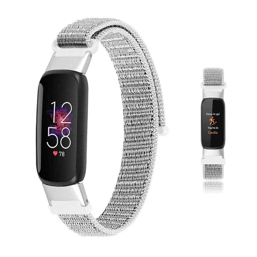 Slidstærk Fitbit Luxe Nylon Rem - Sølv#serie_3