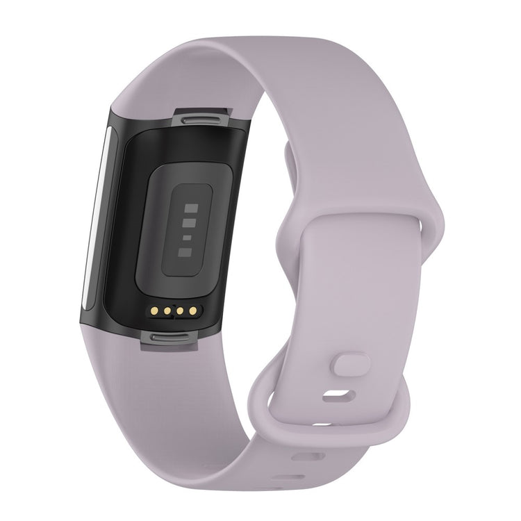 Mega kønt Fitbit Charge 5 Silikone Rem - Størrelse: L - Lilla#serie_11