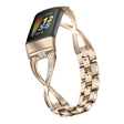 Super slitesterk Fitbit Charge 5 Metall og Strass Reim