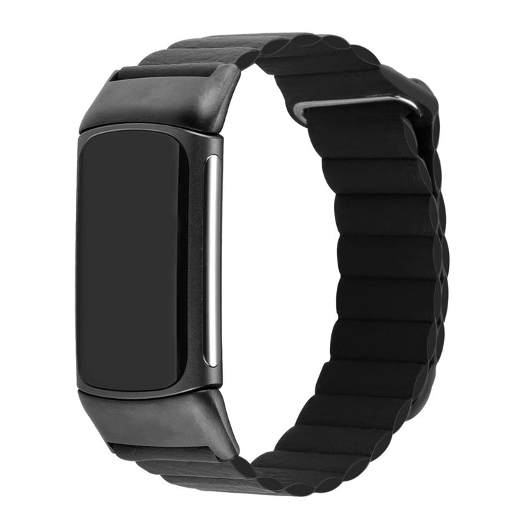 Flot Fitbit Charge 5 Ægte læder Rem - Sort#serie_5