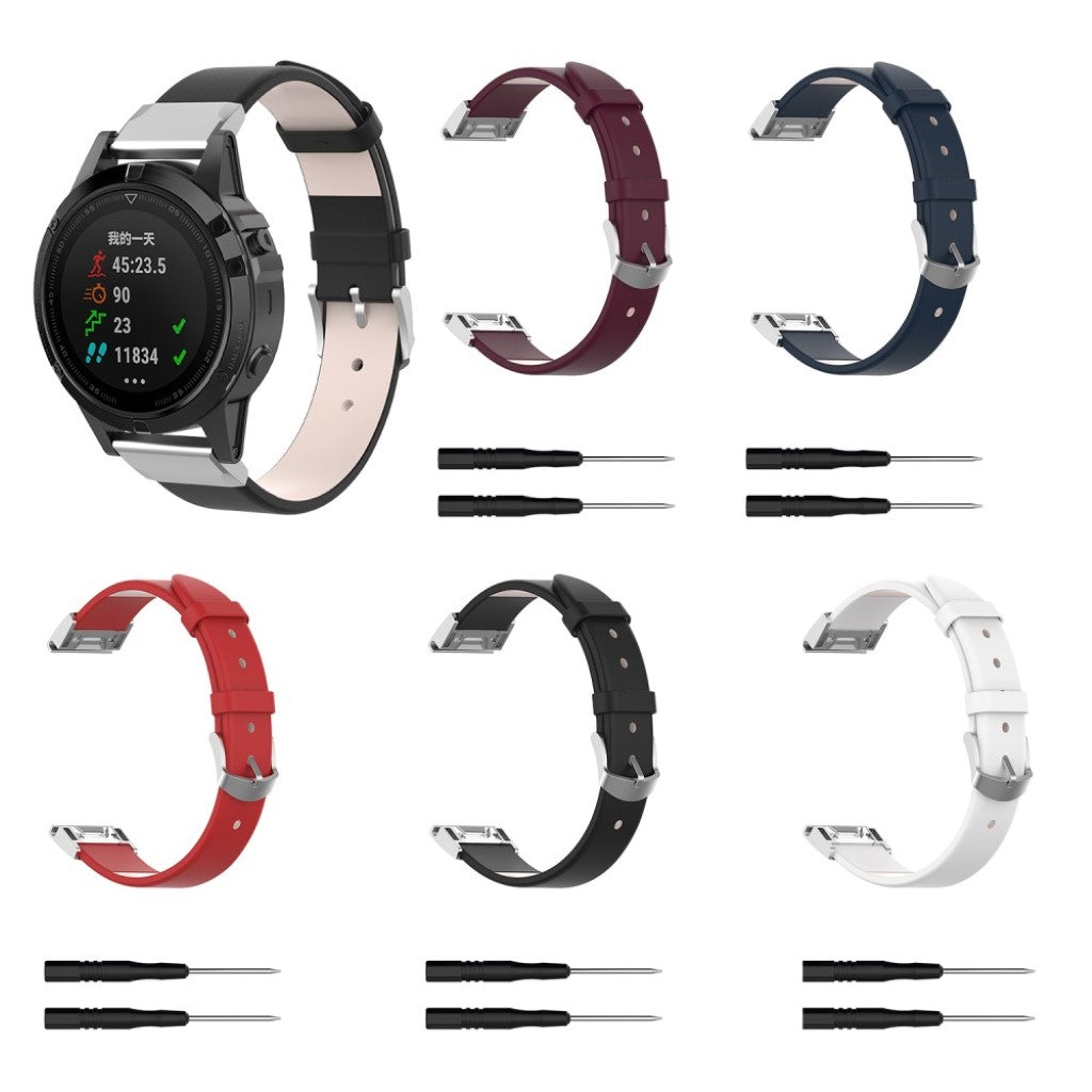 Super flot Universal Garmin Kunstlæder Rem - Sort#serie_1