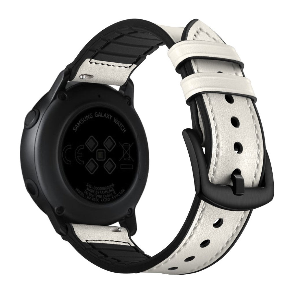 Fed Garmin Vivoactive 3 / Garmin Vivomove HR Ægte læder Rem - Hvid#serie_2