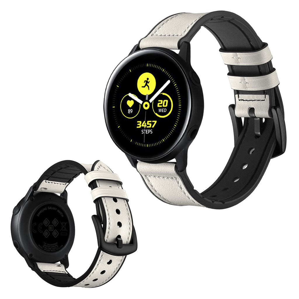 Fed Garmin Vivoactive 3 / Garmin Vivomove HR Ægte læder Rem - Hvid#serie_2