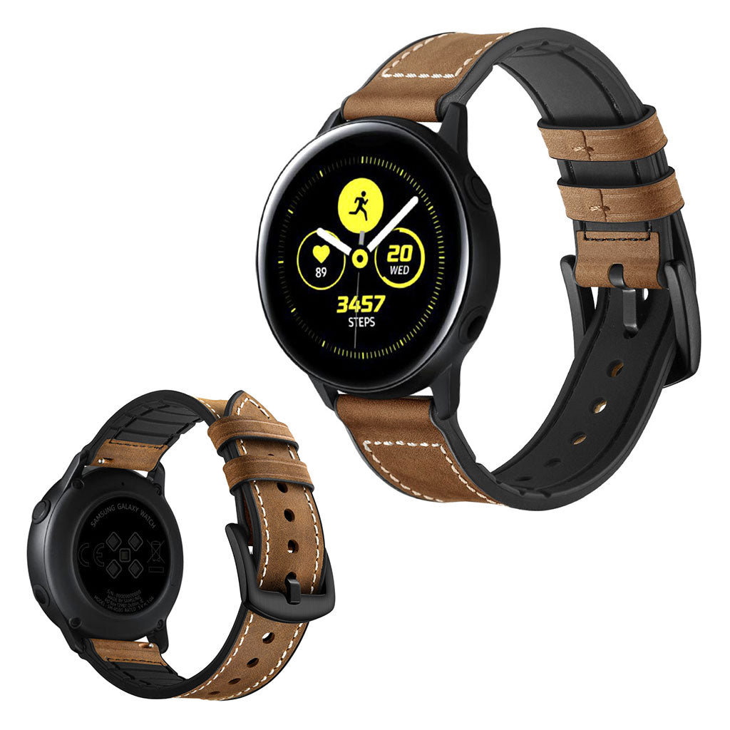 Fed Garmin Vivoactive 3 / Garmin Vivomove HR Ægte læder Rem - Brun#serie_4