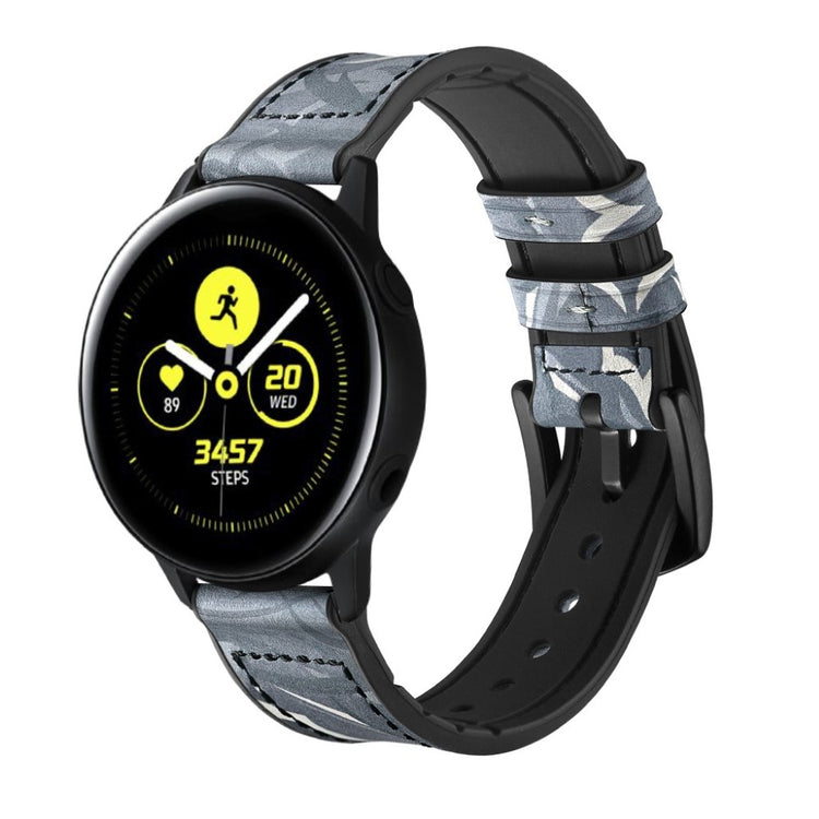 Fed Garmin Vivoactive 3 / Garmin Vivomove HR Ægte læder Rem - Blå#serie_5