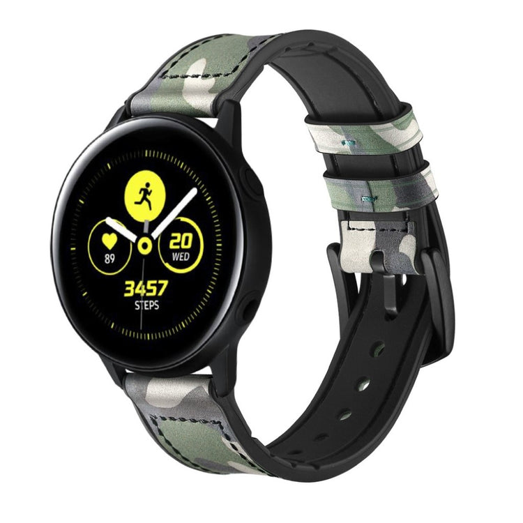 Fed Garmin Vivoactive 3 / Garmin Vivomove HR Ægte læder Rem - Grøn#serie_7