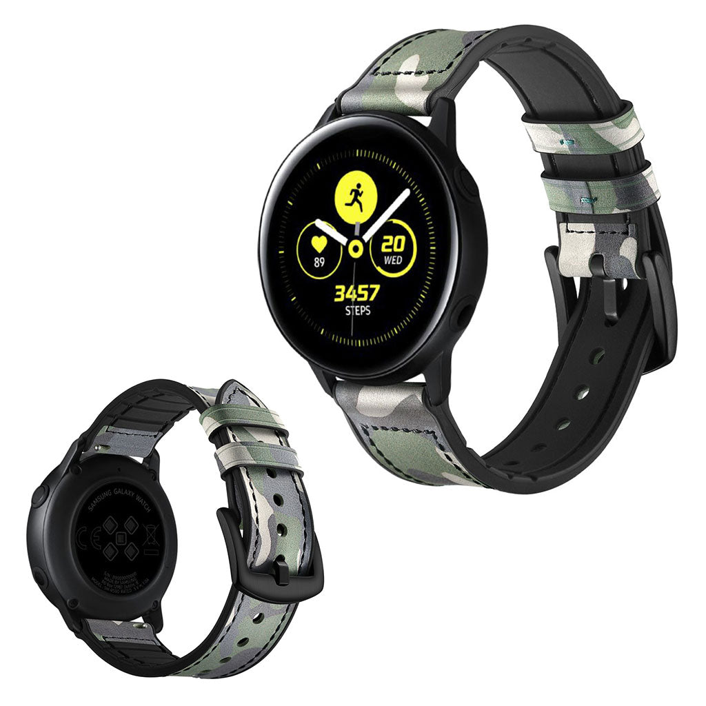 Fed Garmin Vivoactive 3 / Garmin Vivomove HR Ægte læder Rem - Grøn#serie_7