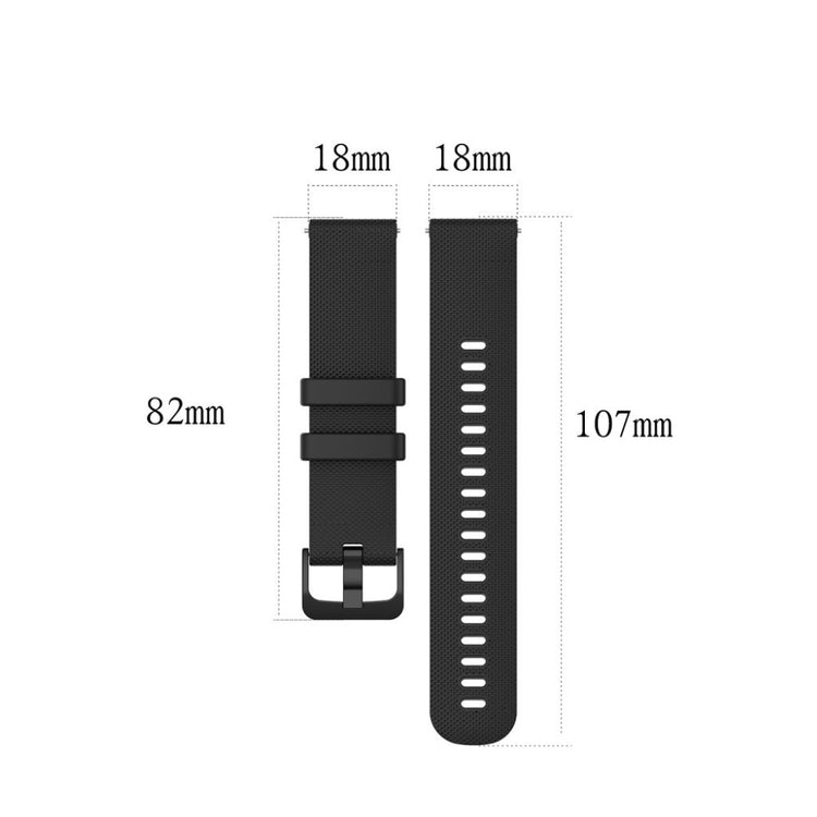 Fed Garmin Vivomove 3S / Garmin Vivoactive 4S Silikone Rem - Sort#serie_1