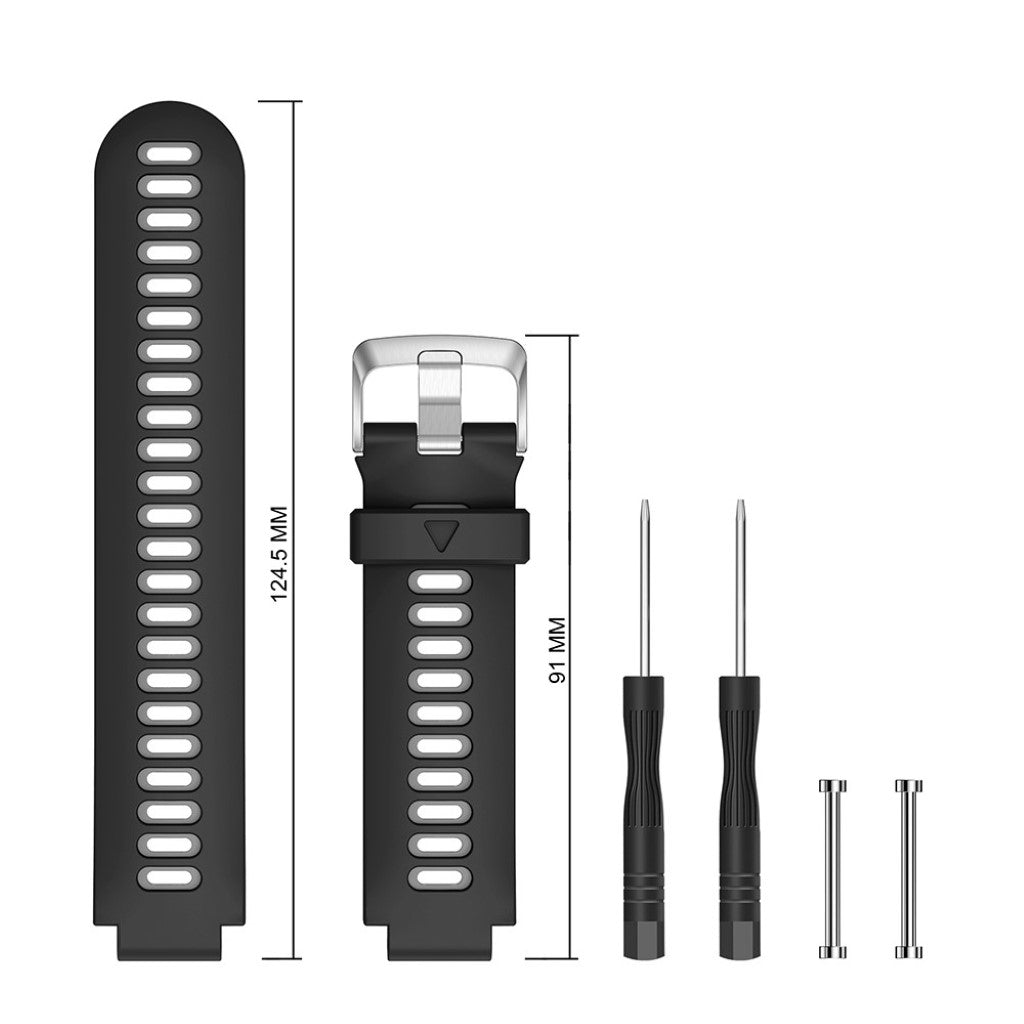 Vildt nydelig Universal Garmin Silikone Rem - Sort#serie_1