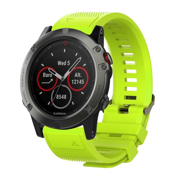 Super slidstærk Garmin Fenix 5S Silikone Rem - Grøn#serie_3