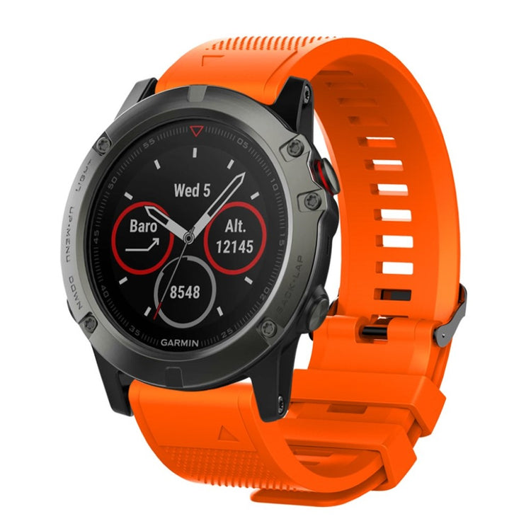 Super slidstærk Garmin Fenix 5S Silikone Rem - Orange#serie_7