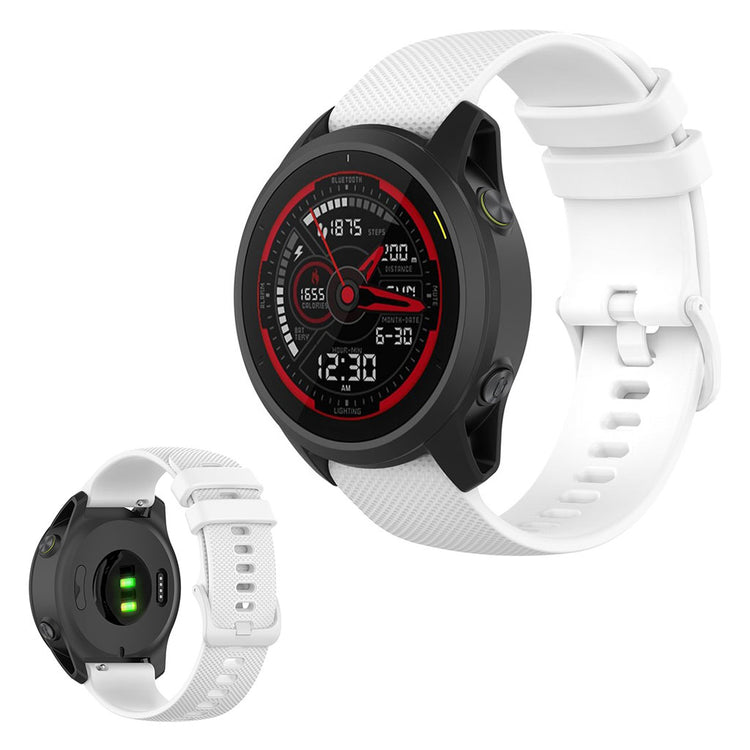 Mega hårdfør Garmin Forerunner 745 Silikone Rem - Hvid#serie_2