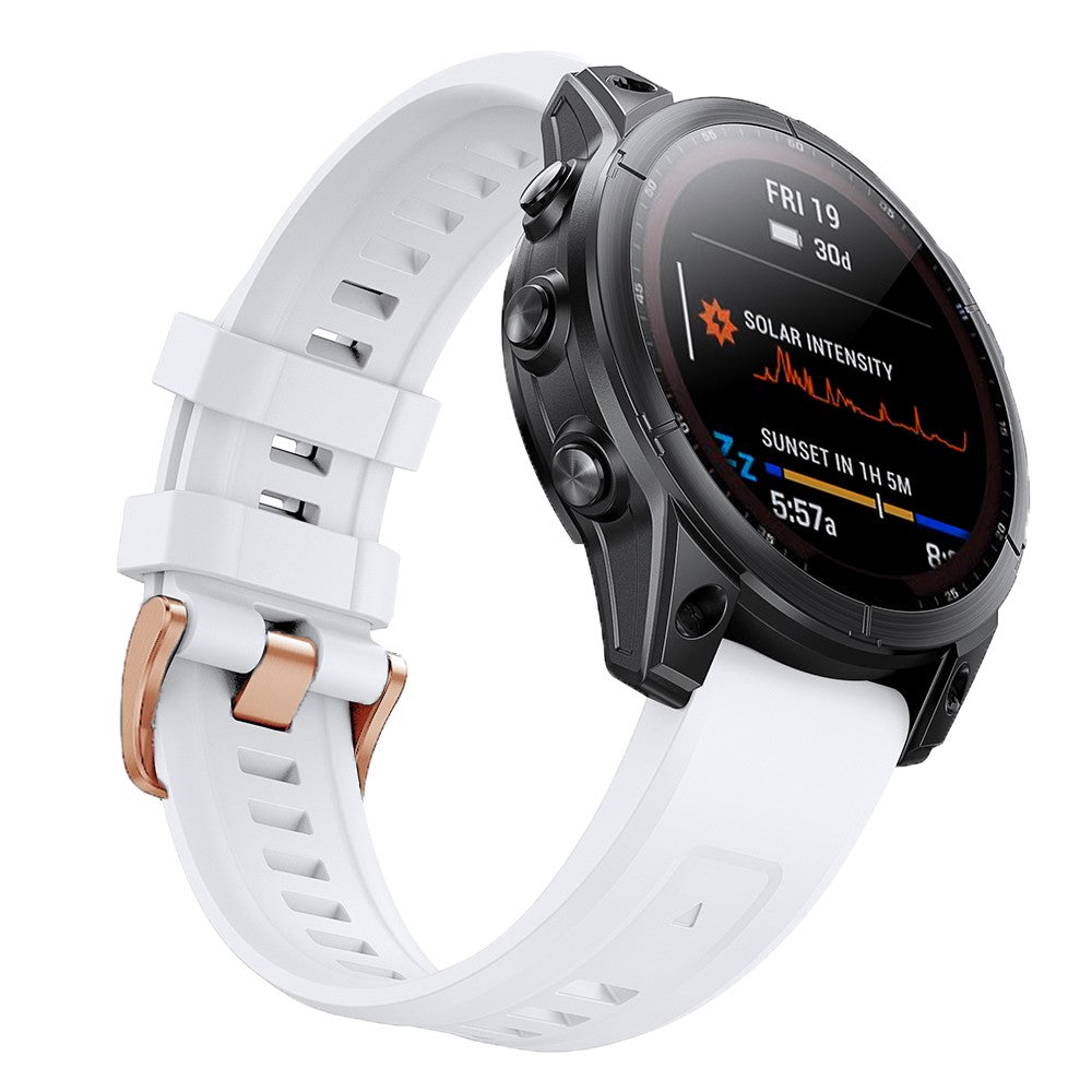 Helt vildt flot Garmin Fenix 7S Silikone Rem - Hvid#serie_1