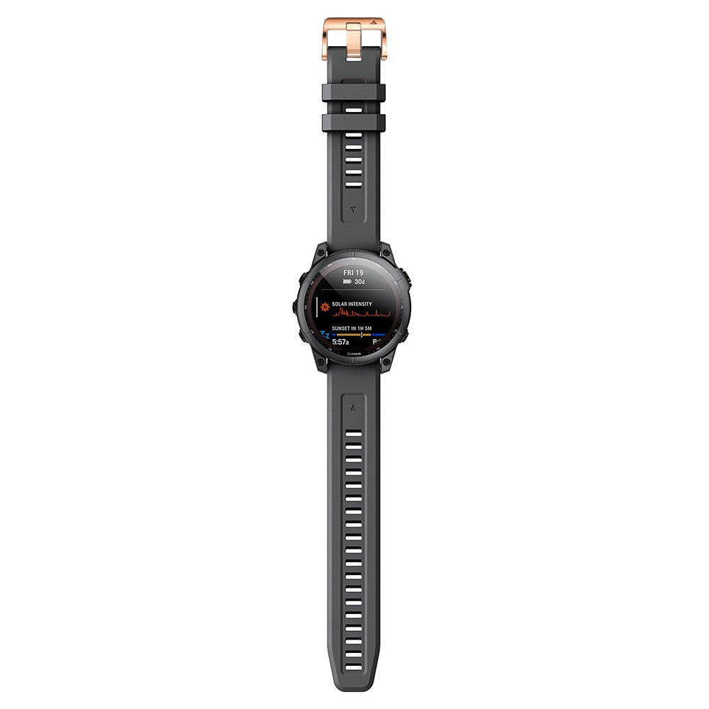 Helt vildt flot Garmin Fenix 7S Silikone Rem - Sort#serie_5