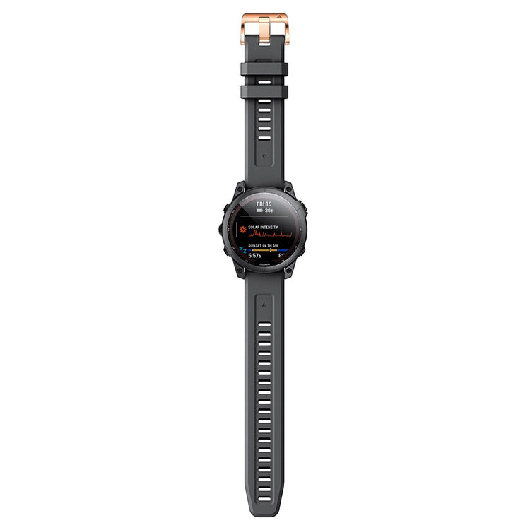 Helt vildt flot Garmin Fenix 7S Silikone Rem - Sort#serie_5