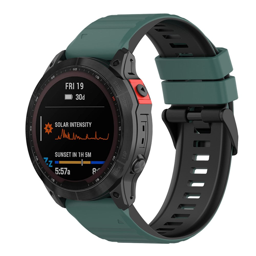 Super elegant Garmin Fenix 7 Silikone Rem - Grøn#serie_10