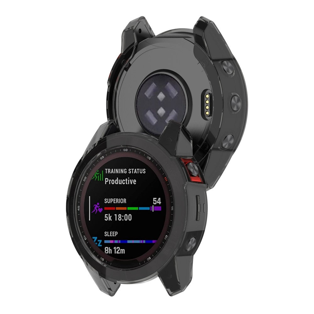 Fed Garmin Fenix 7 Silikone Cover - Sort#serie_3