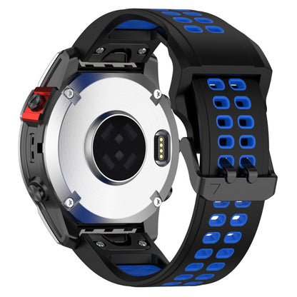 Garmin Enduro 2 / Tactix 7 / Fenix 7 dual color silicone watch strap - Black / Blue#serie_4