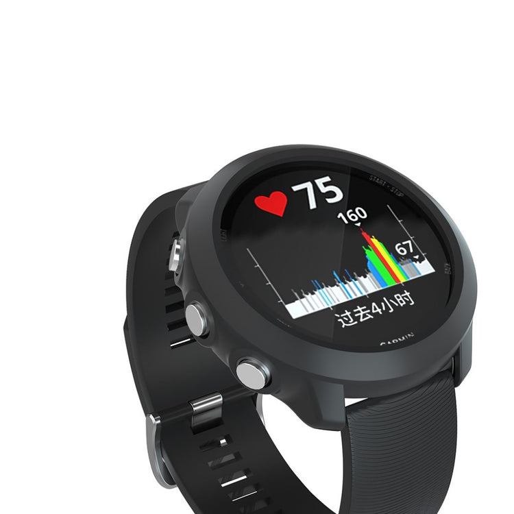 Rigtigt hårdfør Garmin Forerunner 645 Silikone Rem - Sort#serie_1