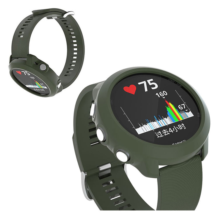 Rigtigt hårdfør Garmin Forerunner 645 Silikone Rem - Grøn#serie_5