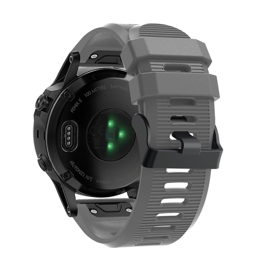 Super godt Garmin Fenix 5X Plus Silikone Rem - Sølv#serie_3