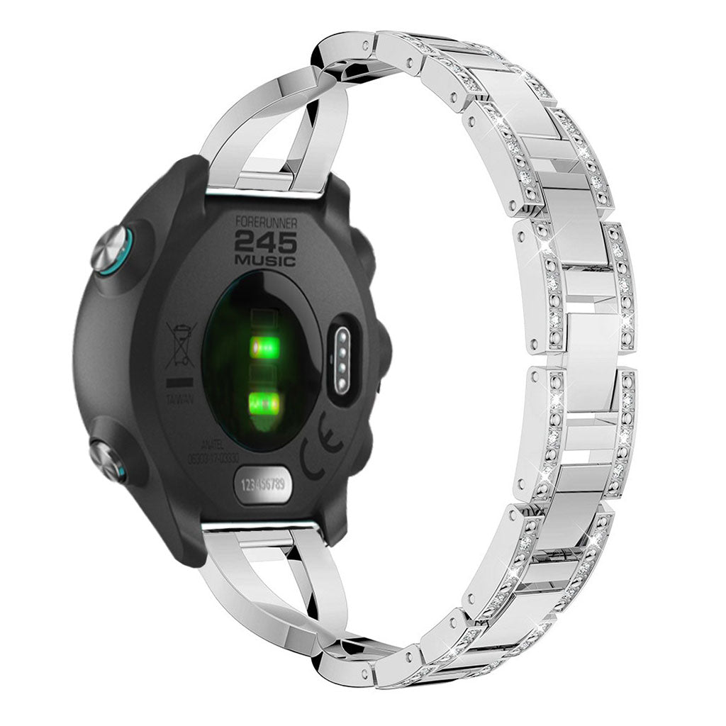 Tidsløst Garmin Forerunner 245 Metal og Rhinsten Rem - Sølv#serie_2