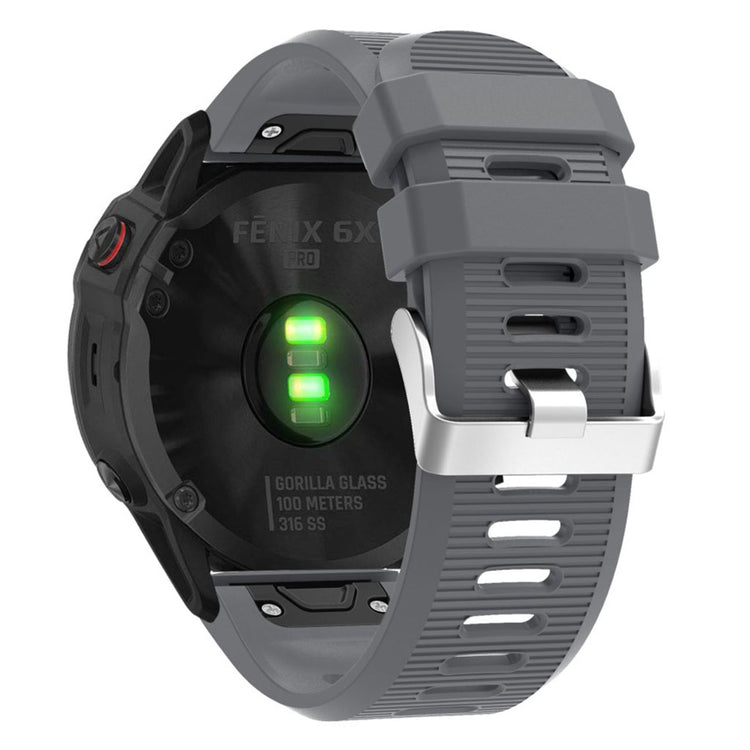 Sejt Garmin Fenix 6X Silikone Rem - Sølv#serie_3