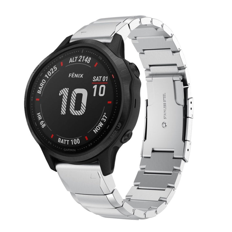 Rigtigt skøn Garmin Fenix 6S Metal Rem - Sølv#serie_4