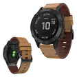 Komfortabel Garmin Fenix 6X Ekte lær Reim