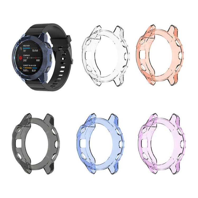 Garmin Fenix 6 / Garmin Fenix 6 Pro Gennemsigtig Silikone Bumper  - Pink#serie_4