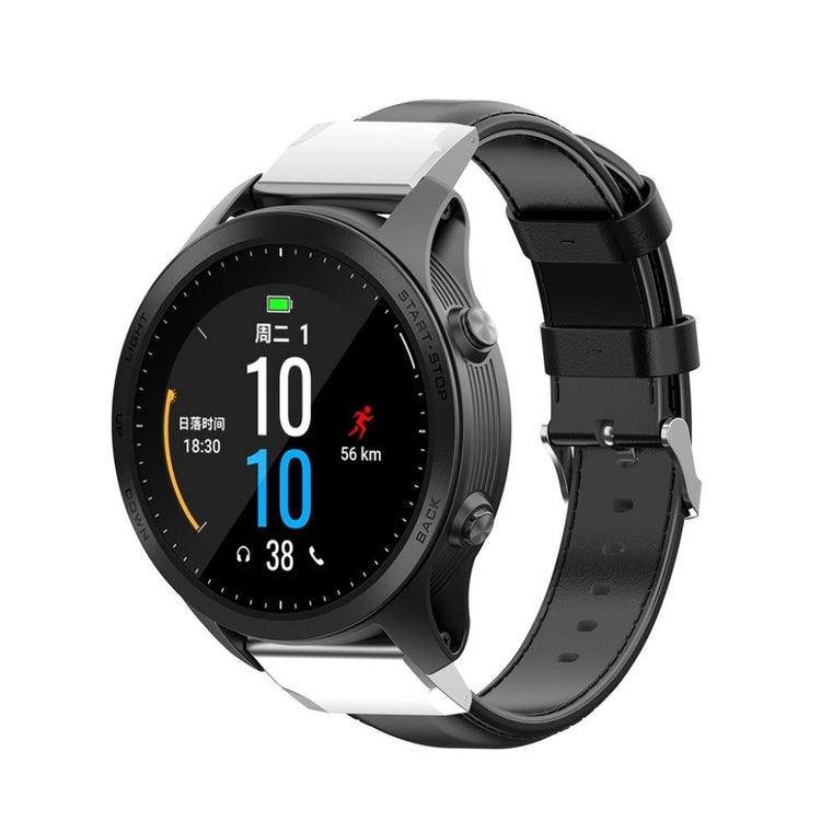 Mega fantastisk Garmin Fenix 6S Pro Ægte læder Rem - Sort#serie_1