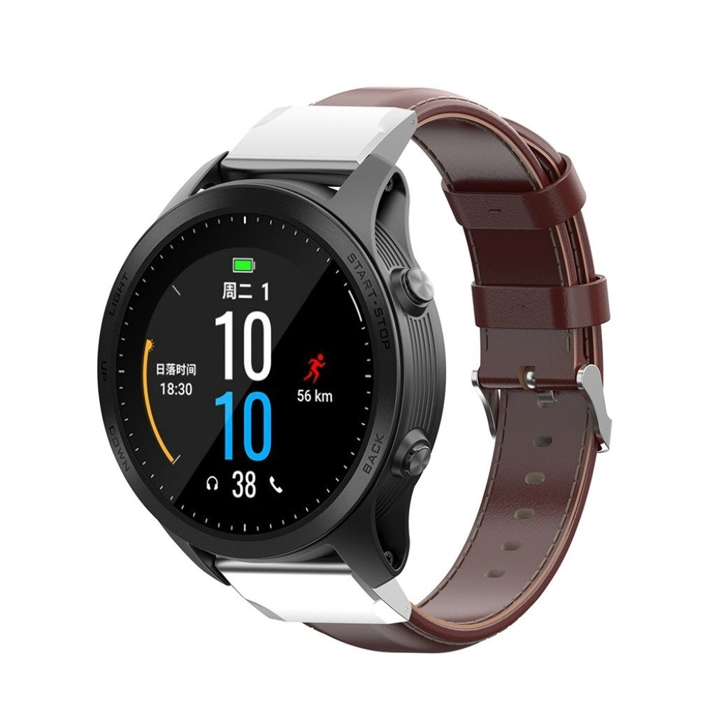 Mega fantastisk Garmin Fenix 6S Pro Ægte læder Rem - Brun#serie_6