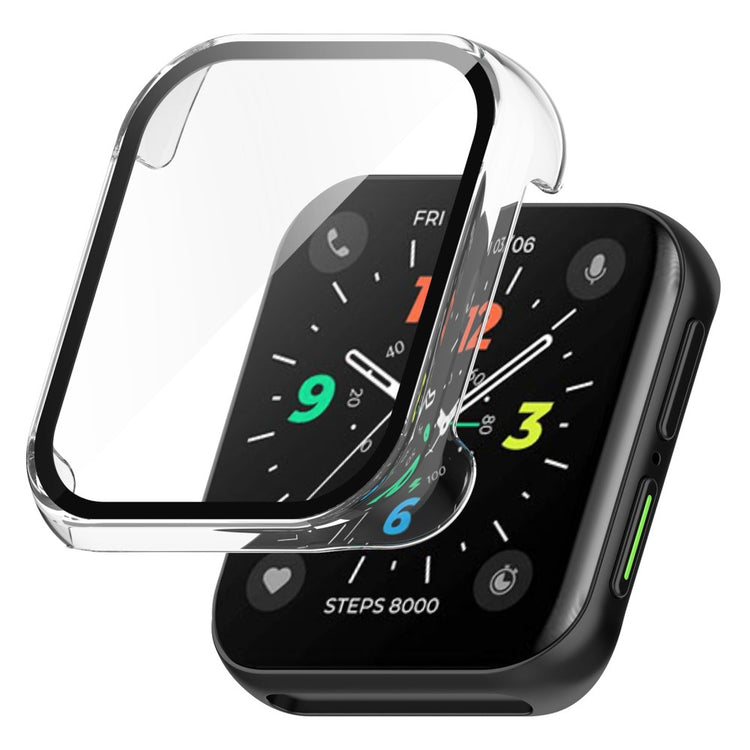 Fed Oppo Watch 2 (42mm) Cover med Skærmbeskytter i Plastik og Hærdet Glas - Hvid#serie_4