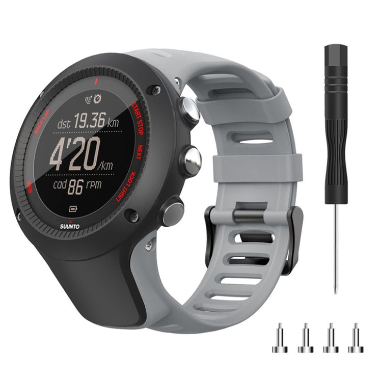 Super cool Suunto Ambit2 Silikone Rem - Sølv#serie_2