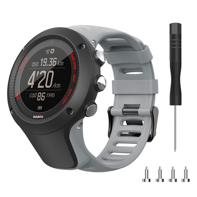 Super cool Suunto Ambit2 Silikone Rem - Sølv#serie_2