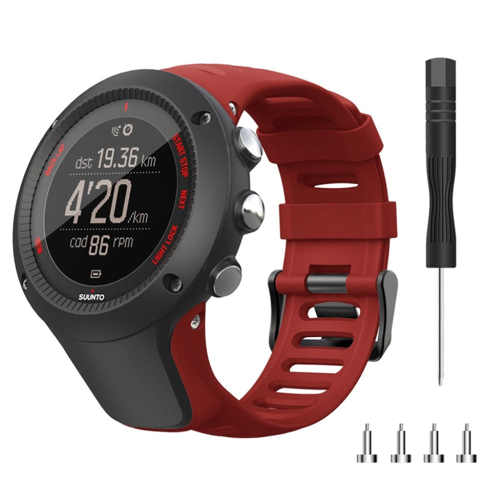 Super cool Suunto Ambit2 Silikone Rem - Rød#serie_3