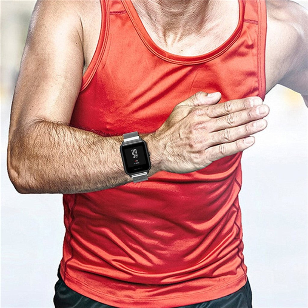Slidstærk Amazfit Bip Metal Rem - Sølv#serie_3