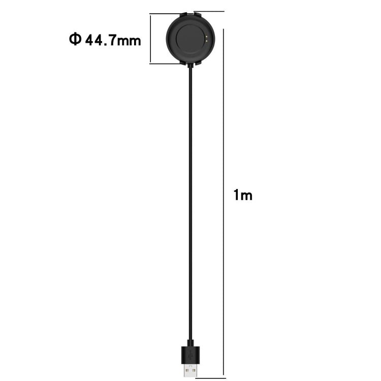 1m Plastik TicWatch GTK / TicWatch   Opladningskabel - Sort#serie_1