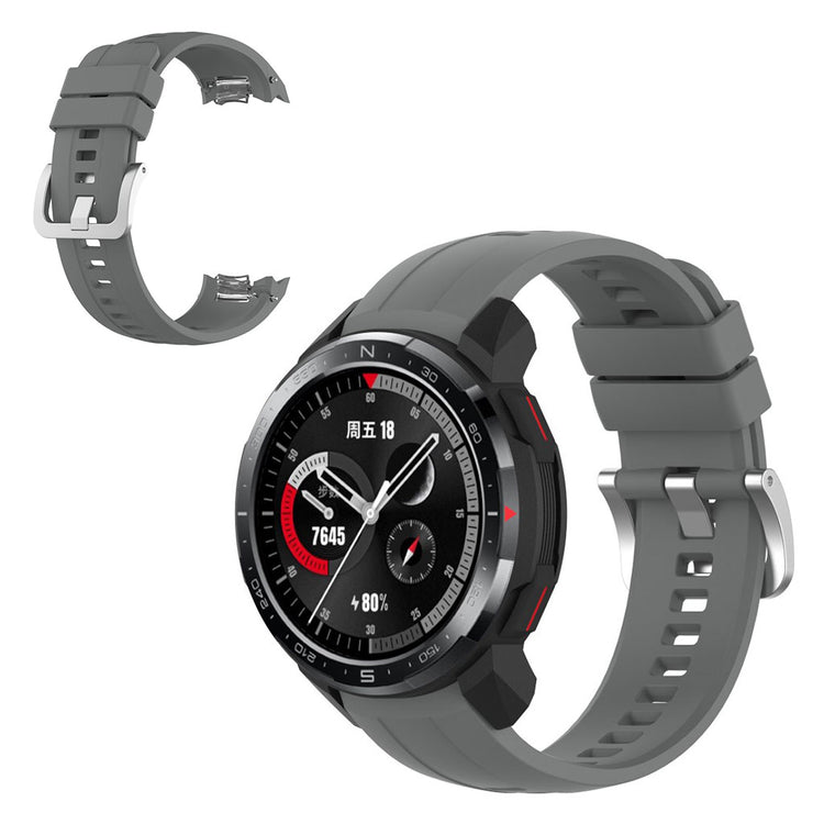Holdbart Honor Watch GS Pro Silikone Rem - Sølv#serie_5